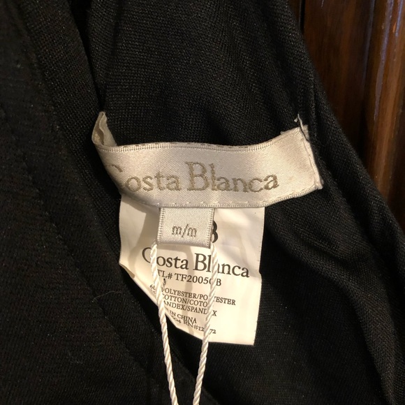 Costa Blanca Little Black Dress One Shoulder with Sash - Picture 4 of 4